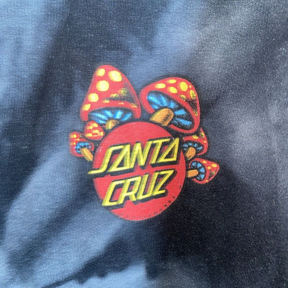 Vintage Santa Cruz Skateboard Sweater Mushroom Men Tie Dye Hoodie Y2K 90s Surf - Picture 3 of 9